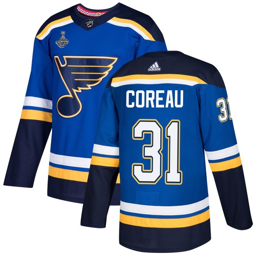 St. Louis Blues Trikot #31 Jared Coreau Blau Heim 2019 Stanley Cup